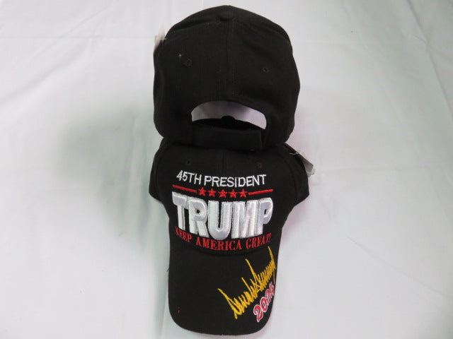 45th President Trump 2024 Signature Black Cap