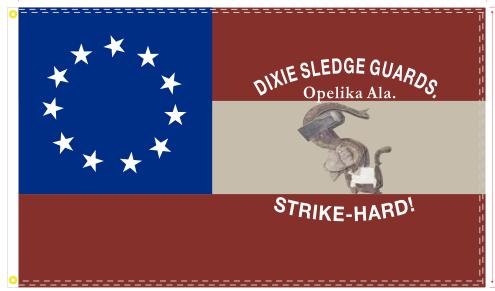 45th Alabama Dixie Sledge Guards Strike Hard 100D Rough Tex Flag 3'x5' Feet Opelika Ala.