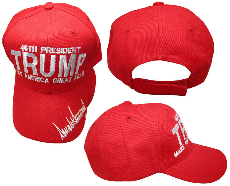 Trump 45th President MAGA Signature 2020 Hat Cap - Official President Trump Red Embroidered Collectors Item Make America Great Again