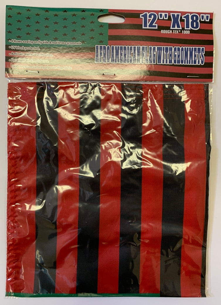 Afro American 12''X18'' Flag With Grommets  Rough Tex® 100D