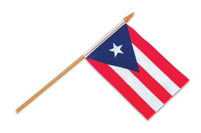 Puerto Rico - Stick Flag 12''x18'' Rough Tex ® 68D