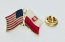 USA Poland State Flag- Cloisonne Lapel Pin