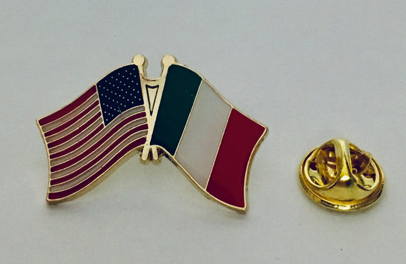 USA Italy Friendship Flags Lapel Pin Italian American