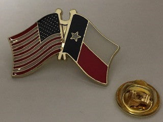 USA Texas Friendship Flag Lapel Pin