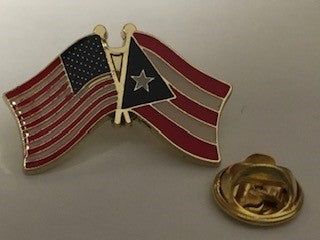 USA Puerto Rico Friendship Flag Lapel Pin