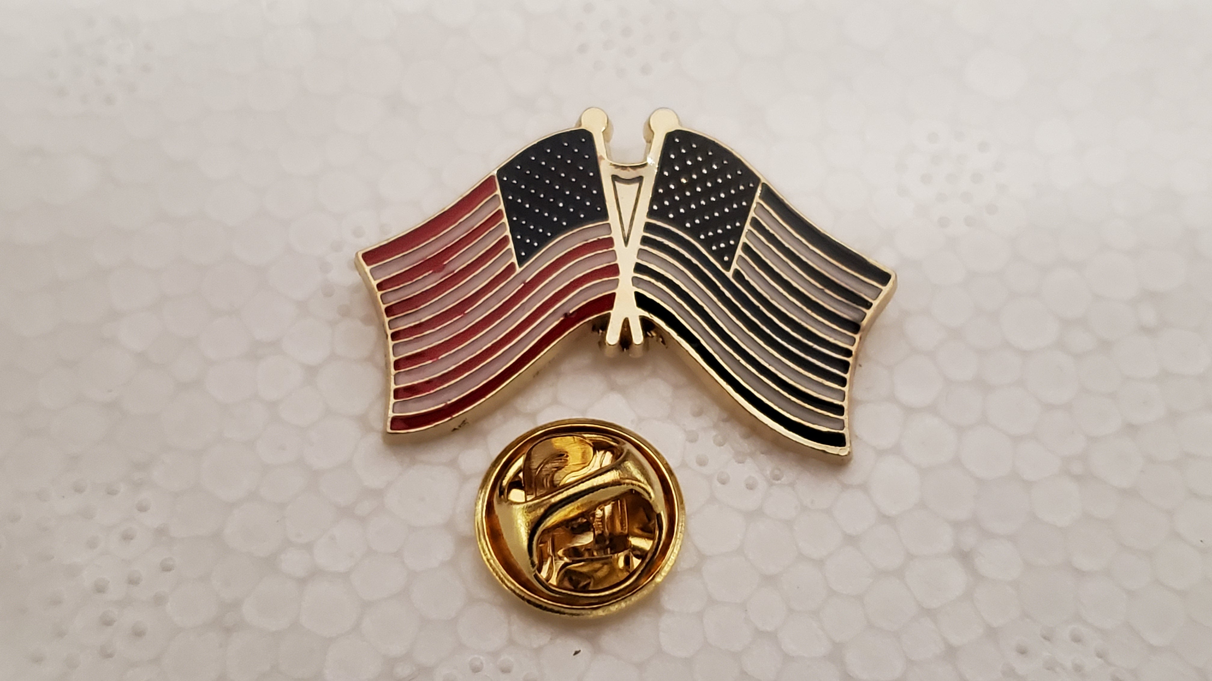 USA Police Memorial Friendship Flag Lapel Pin