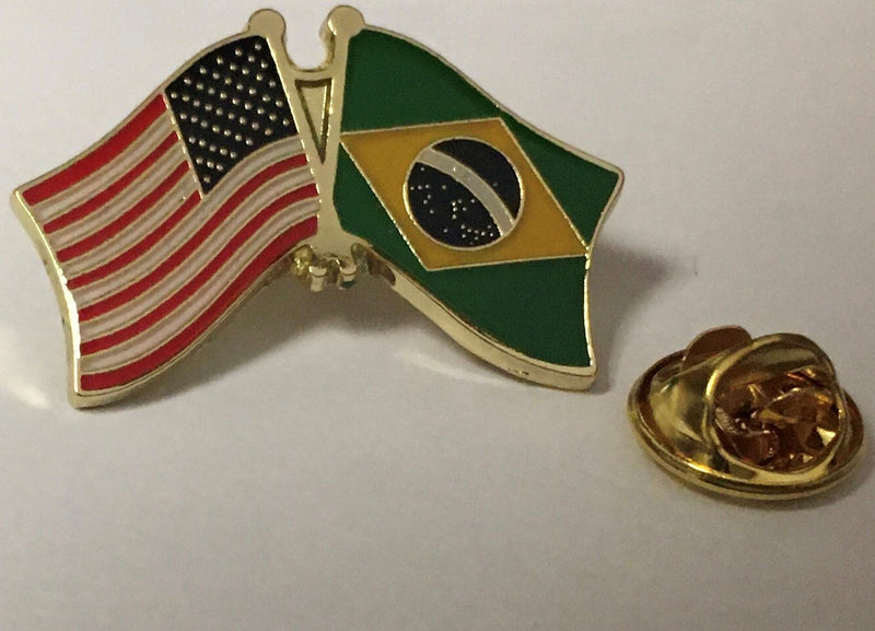 USA Brazil Friendship Flag Lapel Pin