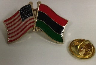 USA Afro American Friendship Flag Lapel Pin