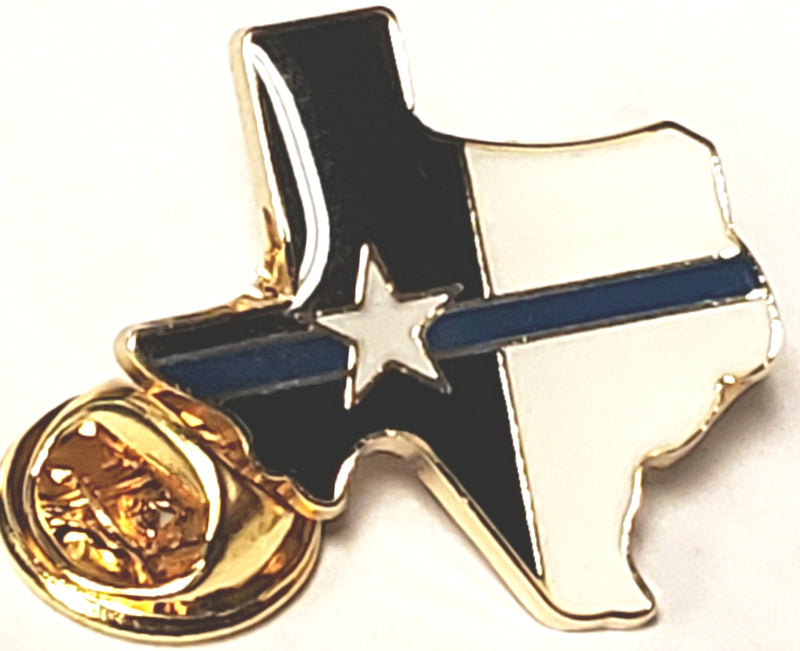 Texas Police Blue Line Thin - Cloisonné Hat & Lapel Pin