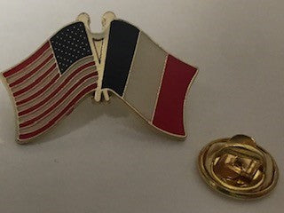 USA France Friendship Flag Lapel Pin