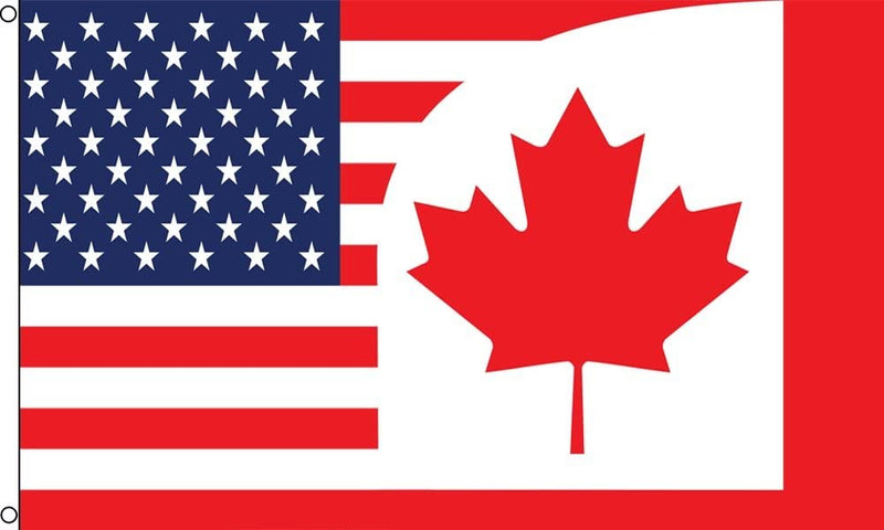 USA Canada Combination 3'X5' Flag Rough Tex® Polyester Friendship