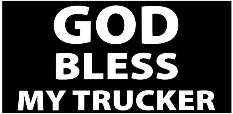 God Bless My Trucker Bumper Sticker