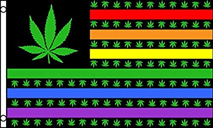 Rainbow Cannabis  Pride 3'x5' 100D Flag Rough Tex ®