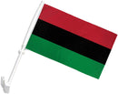 Afro African American Car Flags Tri Color Double Sided Car Flag - 12''X18'' 68D Knit Nylon