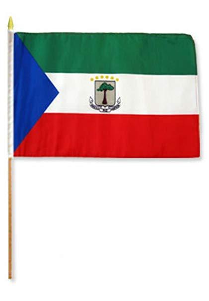 Equatorial Guinea - Stick Flag 12''x18'' Rough Tex ® 68D