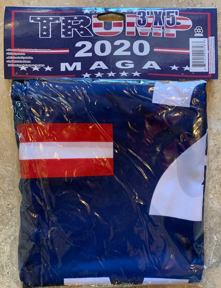 Trump 2020 M A G A Blue Stars And Stripes 3'X5' Flag Rough Tex® 100D