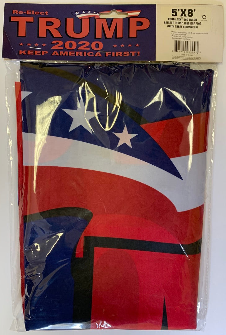 Re-Elect Trump 2020 Keep America First KAF 5'X8' Flag Rough Tex ® 68D Nylon (With Three Grommets)