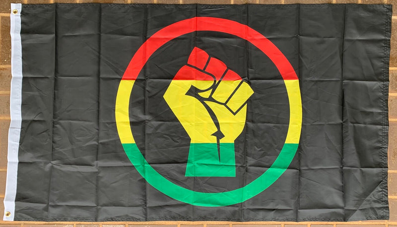 Black Lives Matter Rasta Fist 3'X5' Single Sided Flag Rough Tex® 68D Nylon