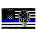 2'X3' 100D USA POLICE PUNISHER FLAG BLUE LINE