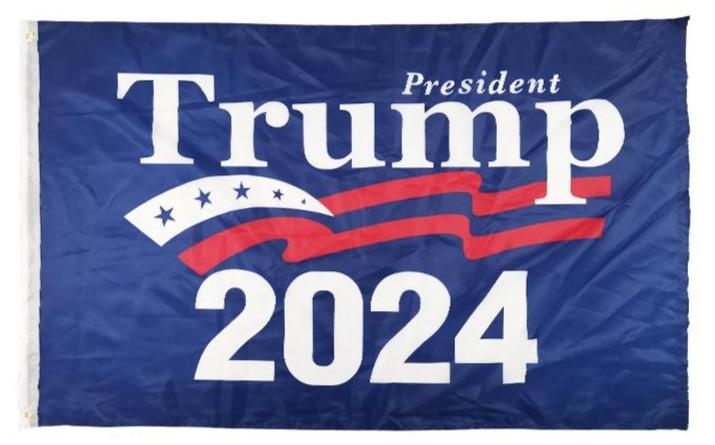 President Trump 2024 Double Sided 2'X3' W/ Grommets -  Rough Tex® 100D