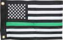 600D Flag - 12x18 USA Memorial Green Line