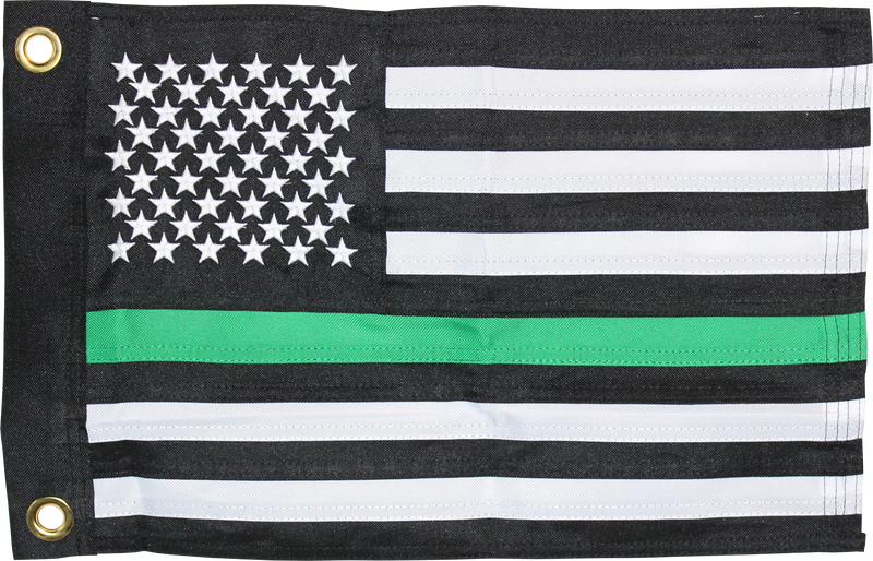 600D Flag - 12x18 USA Memorial Green Line