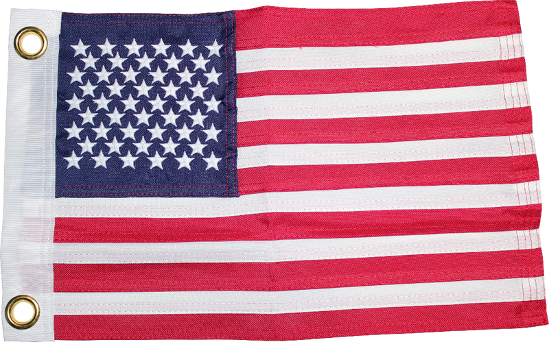USA 12x18 inches Boat Flags Dura-Lite ™ 600D 2 Ply Boat Flag Embroidered