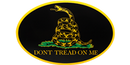 Gadsden Oval Bumper Sticker - Black Don't Tread on Me