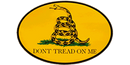 Gadsden Oval Bumper Sticker Yellow Don't Tread on Me