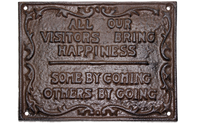 Visitors Sign Cast iron