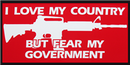 Love My Country Bumper Sticker - White w/ Black Border