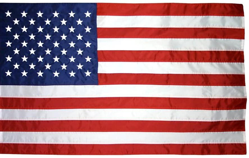 3'X5' U.S.A  Sleeved Flag With Embroidered Stars & Sewn Stripes 100% Brass Grommets Rough Tex® 600D USA Flags 3x5