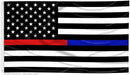Knit Nylon USA Red Blue Line Car Flag Double Sides  12''x18'' ROUGH TEX® FIRST RESPONDER