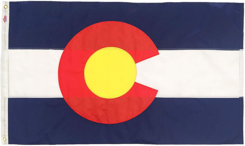 Colorado State Flag Nylon EMBROIDERED 3'X5' Flag ROUGH TEX® 600D 2-PLY