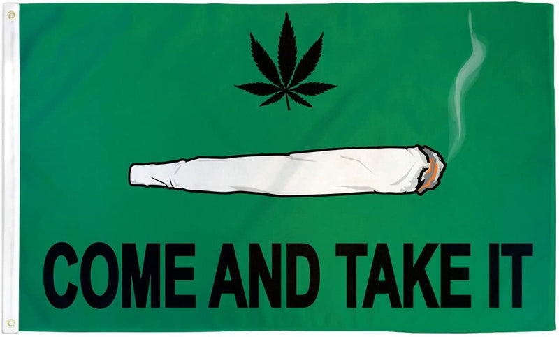 Come & Take It Cannabis 3'X5' Flag Rough Tex® 100D Gonzales Green Leaf