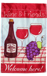 Wine & Friends Garden Flag 100D