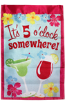 It's 5 O Clock Somewhere Garden Flag (Pink) 100D