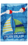Splish Splash Sailboat Garden Flag 100D