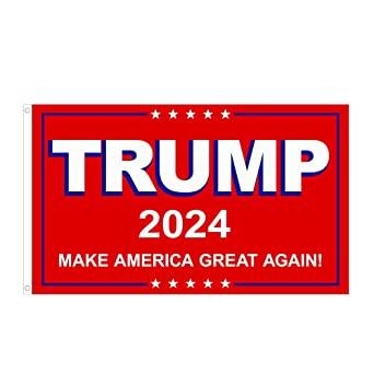 Red Trump 2024 MAGA 3'X5' Flag ROUGH TEX® MAKE AMERICA GREAT AGAIN