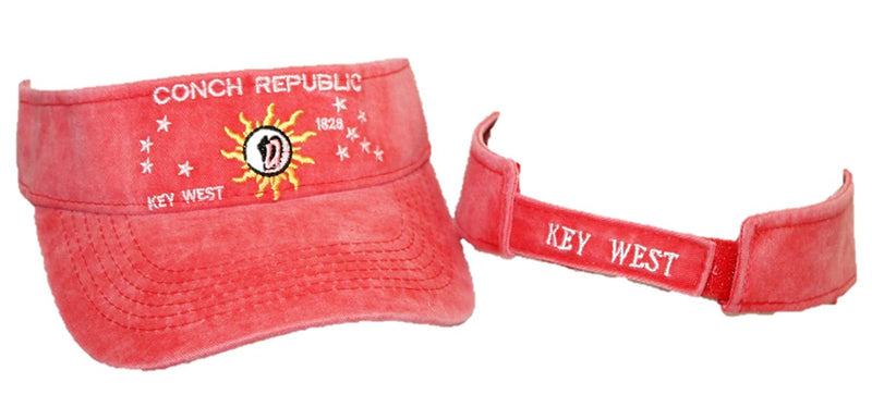 CONCH REPUBLIC RED WASH VISOR