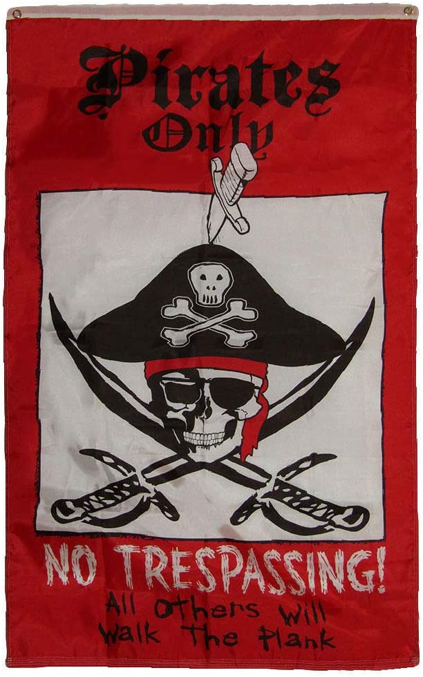 Pirates Only No Trespassing 12"X18" Flag Rough Tex® 100D