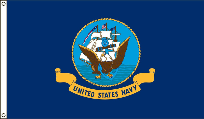 US Navy 3'X5' Flag Rough Tex® 150D Nylon Double Sided