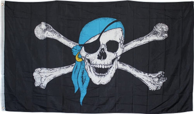 Pirate Blue Bandana 3'X5' Flag Rough Tex® 68D Nylon