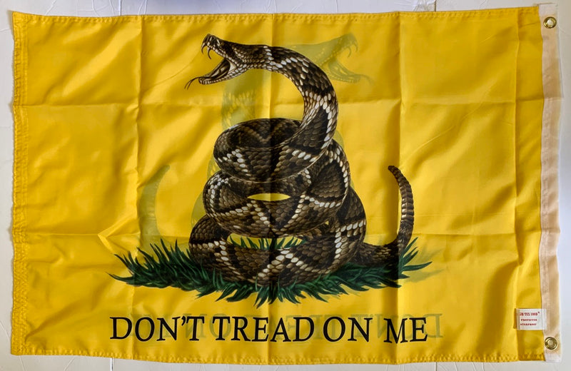 Gadsden Live Rattlesnake Don't Tread On Me Double Sided Flag 2'X3' Rough Tex® 100D