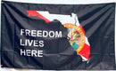 Florida Freedom Lives Here Black 3'X5' Flag Rough Tex® 100D