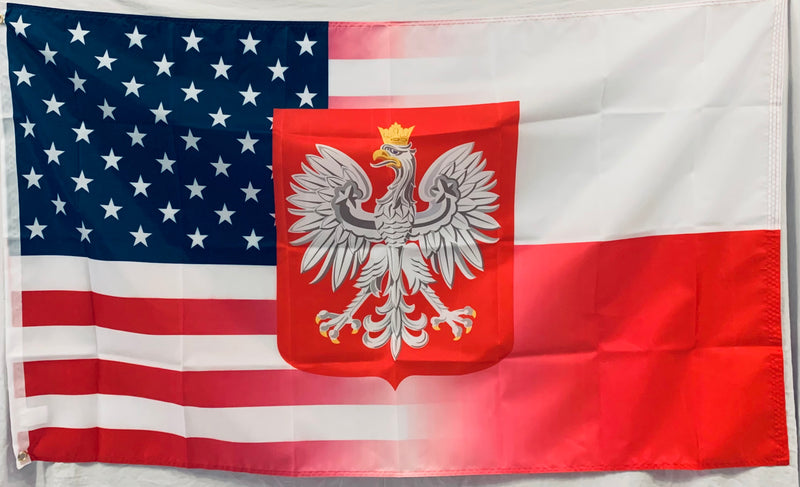 USA Poland Faded 3'X5' Flag Rough Tex® 100D