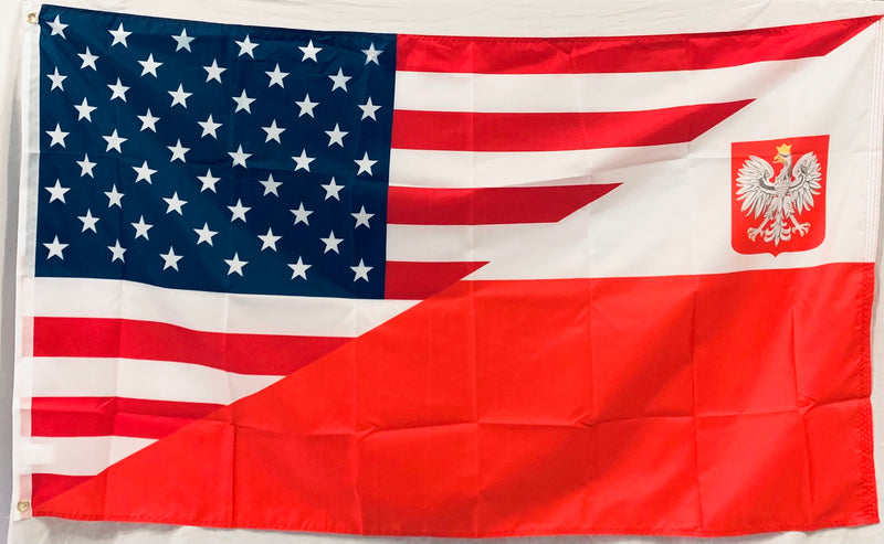 USA Poland 3'X5' Flag Rough Tex® 100D