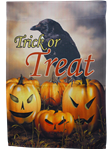 Trick or Treat Raven and Jack'O'Lanterns Garden Flag