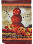 Pumpkin Snowman Halloween 12"x18" 100D ROUGH TEX® Nylon Garden Flag