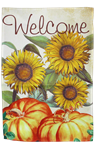 Welcome Sunflower Pumpkins 12"x18" 100D ROUGH TEX® Nylon Garden Flag